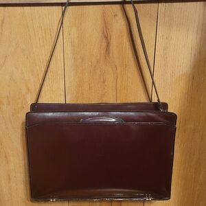 VINTAGE BKK Mahogany Leather Briefcase / Satchel